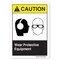 Signmission ANSI Sign, Wear Protective Equipment, Ear Eye, 24in X 18in Rigid Plastic, 18" H, 24" W, Landscape OS-CS-P-1824-L-19800 - alternate 1